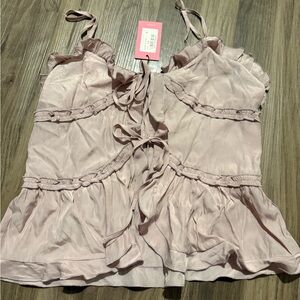 Edikted Light Pink Ruffle Blouse